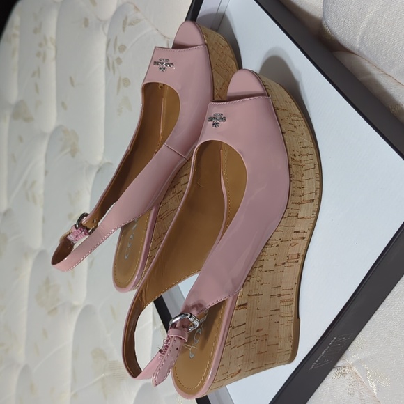 Coach Light Pink Wedges - Picture 2 of 8